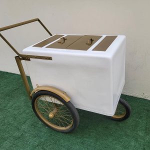 Alternative view of white and gold print cart