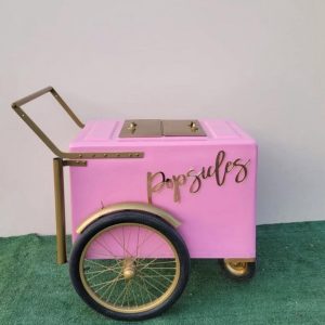 Pink Popsicle push cart with Gold Painted trim