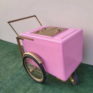 Alternative view of Pink Popsicle push cart with Gold Painted trim